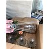 Image 2 : Glass Milk Bottles With Vintage Cream Caps, Ice Cream Glasses, And Pitcher