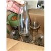 Image 6 : Glass Milk Bottles With Vintage Cream Caps, Ice Cream Glasses, And Pitcher
