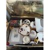 Image 2 : Gray Dunn Biscuit Tin with Assorted Miniature Porcelain Tea Set