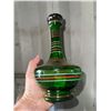 Image 5 : Green Glass Decanter Set With Gold and Red Bands, 6 Glasses