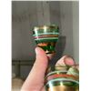 Image 7 : Green Glass Decanter Set With Gold and Red Bands, 6 Glasses