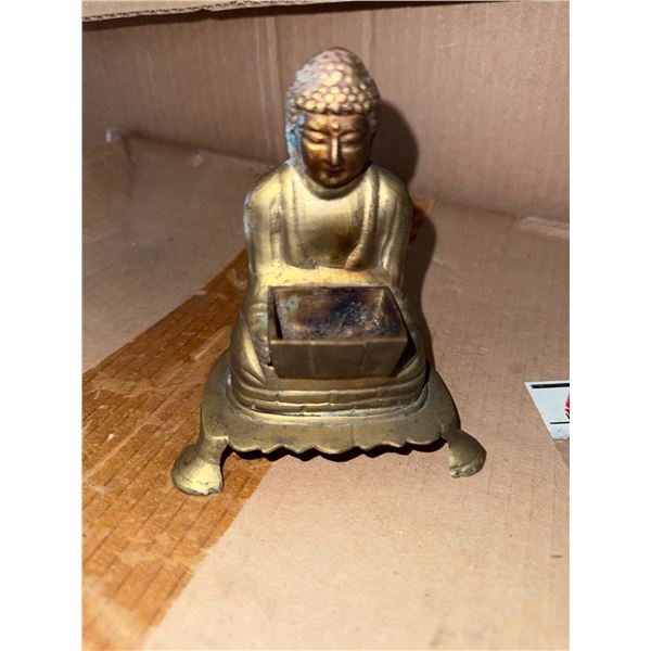 Solid Brass Buddha-Shaped Incense Holder