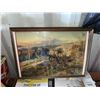 Image 1 : Framed Print of Elk in Mountain Landscape Scene