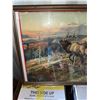 Image 3 : Framed Print of Elk in Mountain Landscape Scene