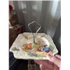 Image 2 : English Porcelain Square Cake Plate with Handle and Courting Couple Scene