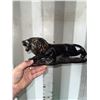 Image 1 : Ceramic Glazed Lion Figurine with Brown and Black Finish