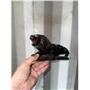 Image 2 : Ceramic Glazed Lion Figurine with Brown and Black Finish
