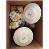Image 1 : Lot Royal Albert 'Yellow Rose' Cups and Saucers, Salt and Pepper Shakers
