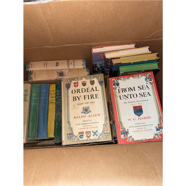 Box Lot of Mixed Fiction Books Including Hardy Boys, Zane Grey, Ordeal by Fire, and More