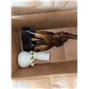Image 7 : Lot: Carved Wood Elephant, Belleek Ireland Vase and Bowl