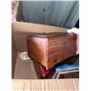 Image 7 : Box Lot with Red Tin Lunchbox, Wood Box, Framed Print, and Books