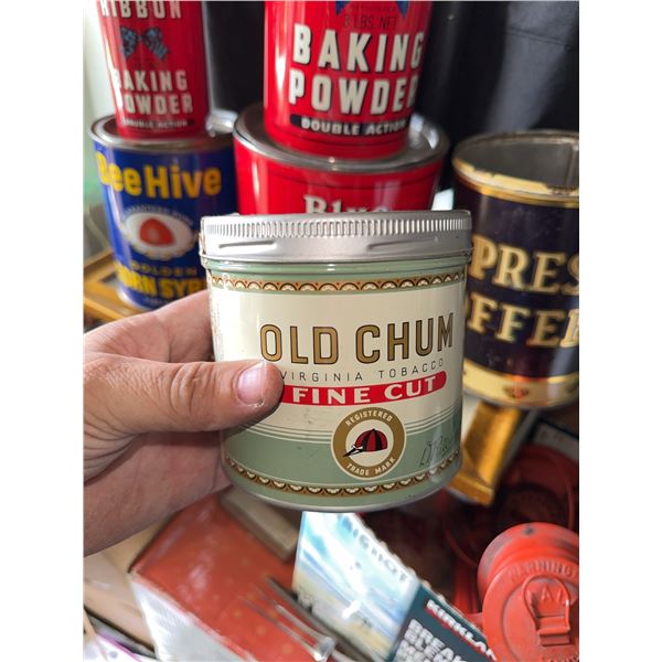 Vintage Style Tin Food and Tobacco Cans Assorted Brands