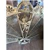 Image 2 : Brass Folding Fireplace Fan Screen with Cherub Motif