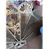Image 3 : Brass Folding Fireplace Fan Screen with Cherub Motif
