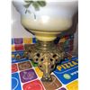Image 6 : Glass Hand-Painted Table Lamp with Ornate Brass Base
