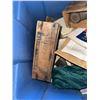 Image 4 : Porcelain Figure Lamp and Cheese Boxes with Mixed Books in Tote