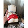 Image 2 : Two Decorative Piggy Banks Including Ceramic Pig with Red Overalls and Green Pig Bank