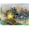 Image 2 : Collectible Serving Tray with Stagecoach Scene Under Glass in Silver Tone Frame