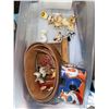 Image 1 : Lot: Tony the Tiger Kellogg's Camera, Ceramic Animal Figurines, Belt, and Wooden Thermometer Decor