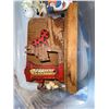 Image 4 : Lot: Tony the Tiger Kellogg's Camera, Ceramic Animal Figurines, Belt, and Wooden Thermometer Decor