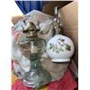 Image 1 : Two Mini Oil Lamps and Two Art Glass Vases