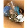Image 8 : Two Mini Oil Lamps and Two Art Glass Vases