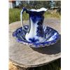 Image 3 : English Flow Blue Ironstone Pitcher and Wash Basin Set