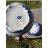 Image 4 : English Flow Blue Ironstone Pitcher and Wash Basin Set
