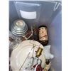 Image 8 : Household Assortment: Salt & Pepper Shakers, Porcelain Lamp, Dishes, Music Box