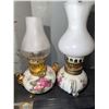 Image 1 : Miniature Porcelain Oil Lamps with Floral Design