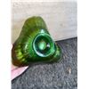 Image 2 : Green Iridescent Pressed Glass Ruffled Bowl