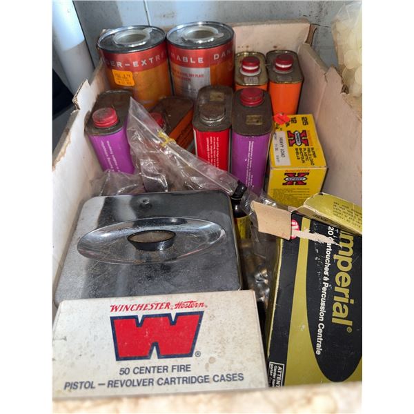 Winchester 38-40 Cartridge Cases, Reloading Book, Brass, and Shotgun Wads