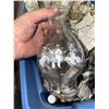 Image 6 : Bin of Oil Lamp Chimney and Glass Lamp Shades Assorted Styles