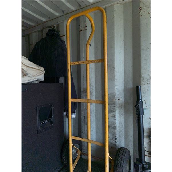 Yellow Metal Hand Truck with Pneumatic Wheels