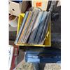 Image 1 : Vintage Vinyl LP Records Collection in Yellow Crate