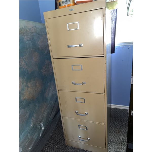 Four-Drawer Beige Metal Filing Cabinet