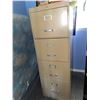 Image 1 : Four-Drawer Beige Metal Filing Cabinet