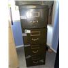 Image 1 : Five-Drawer Metal Filing Cabinet with Brass Handles