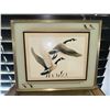 Image 1 : Framed Print of Two Canada Geese in Flight