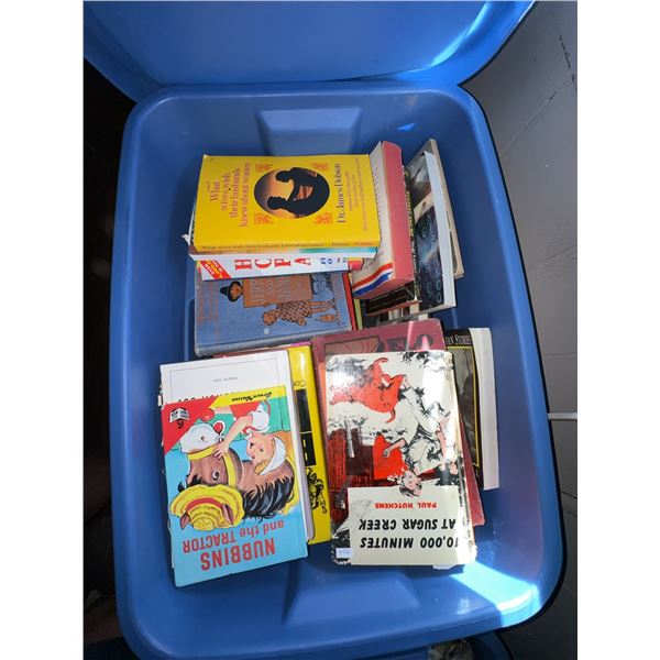 Children's and Classic Books Lot in Storage Bin