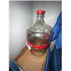 Image 2 : Large Clear Glass Carboy with Red Plastic Handle and Cap
