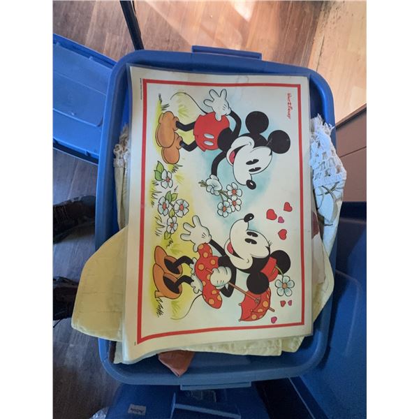1974 Disney Productions Mickey and Minnie Mouse Prints and Activity Pages