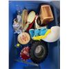Image 1 : Collectibles Lot: Smurf Doll, Booth Reddimond Herring Jar, 22K Gold Plate