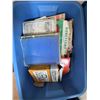 Image 1 : Vintage Ephemera and Documents in Blue Storage Bin