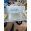 Image 1 : Fire King Blue Floral Pattern Milk Glass Baking Dish Set
