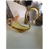 Image 1 : Altaglass Hand Made Amber Glass Swan, Medicine Hat Alberta