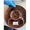 Image 3 : Medalta Brown Glazed Ceramic Divided Plate with Leaf and Flower Design
