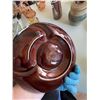 Image 4 : Medalta Brown Glazed Ceramic Divided Plate with Leaf and Flower Design