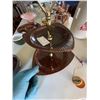 Image 1 : Mid-Century Medalta Pottery Two-Tiered Brown Serving Tray