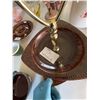 Image 2 : Mid-Century Medalta Pottery Two-Tiered Brown Serving Tray